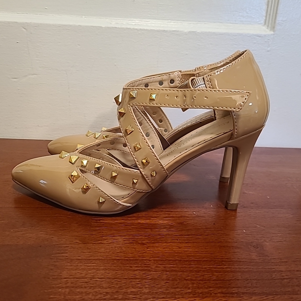 Studded Beige High Heels